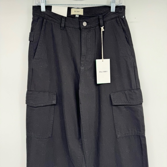 DL1961 Zoie Wide-Leg Relaxed Vintage Black Cargo Y2K Inspired Jeans Size 26 NWT - Picture 4 of 9